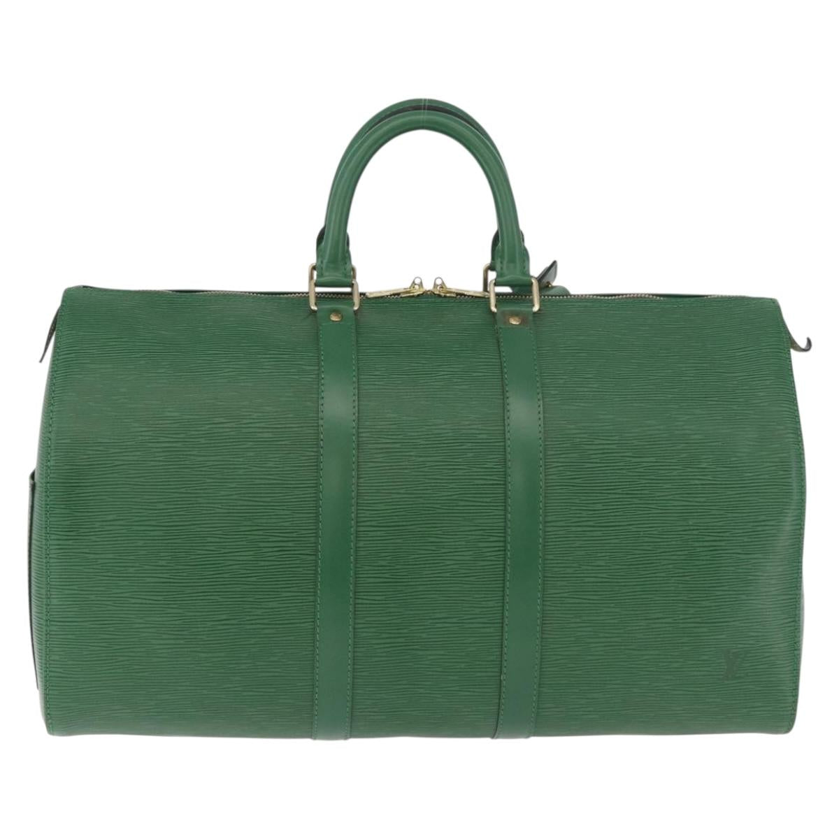 LOUIS VUITTON Epi Keepall 45 Boston Bag Green M42974 LV Auth 182828