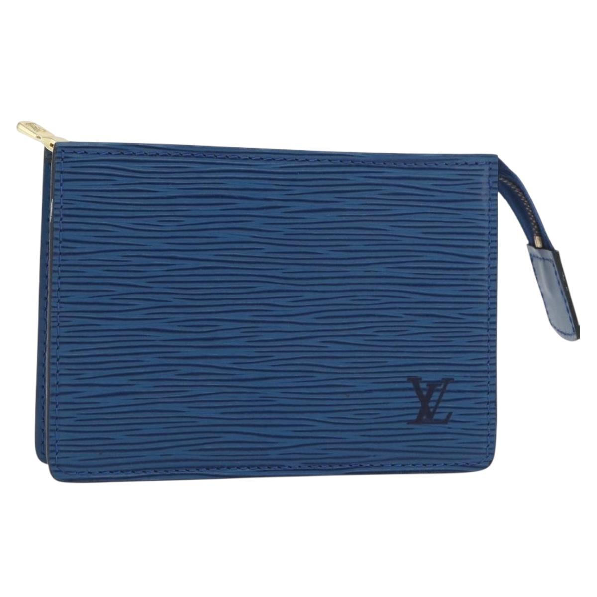 LOUIS VUITTON Epi Trousse Toilette15 Pouch Blue LV Auth 182832