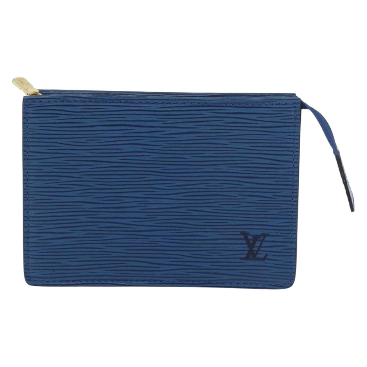 LOUIS VUITTON Epi Trousse Toilette15 Pouch Blue LV Auth 182832