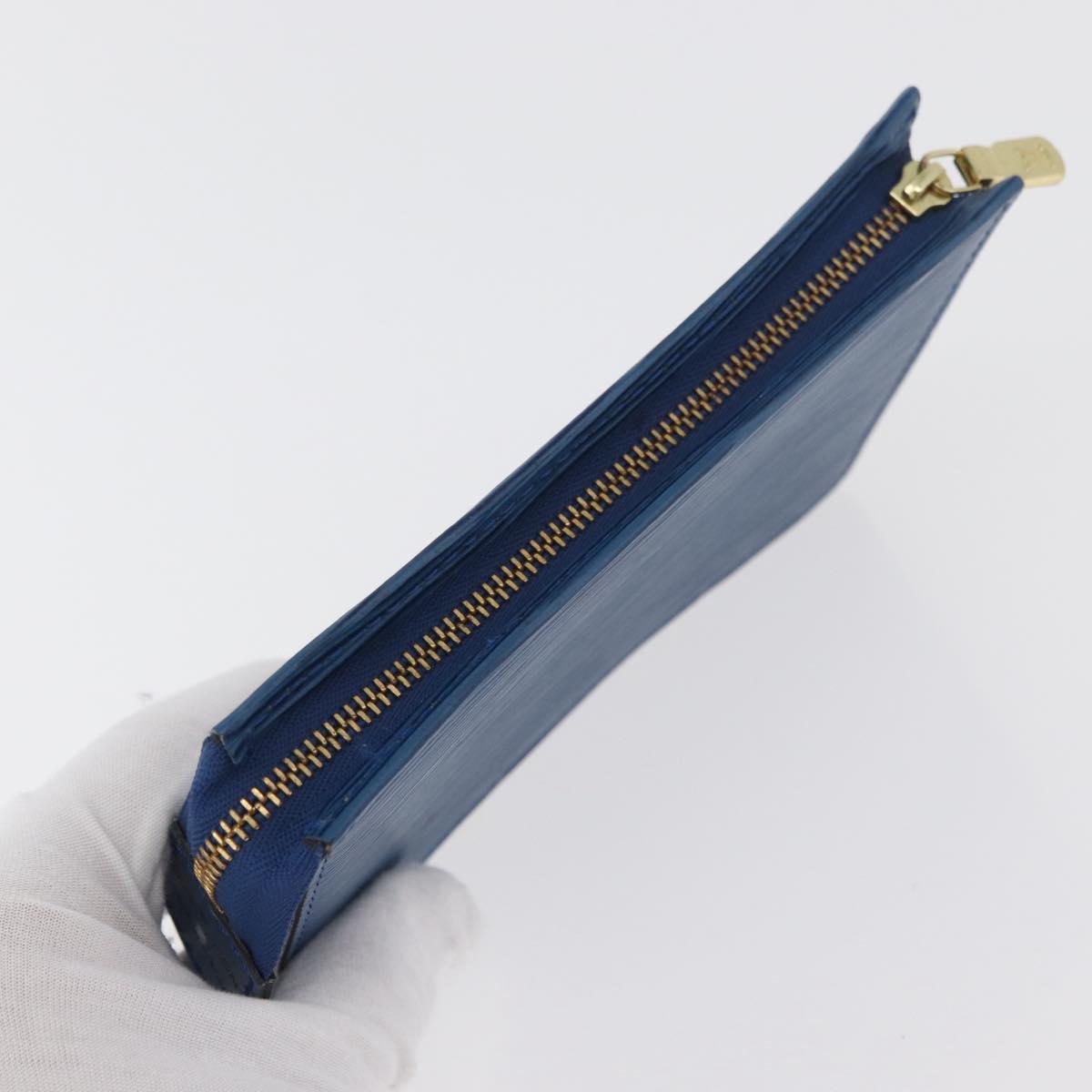 LOUIS VUITTON Epi Trousse Toilette15 Pouch Blue LV Auth 182832