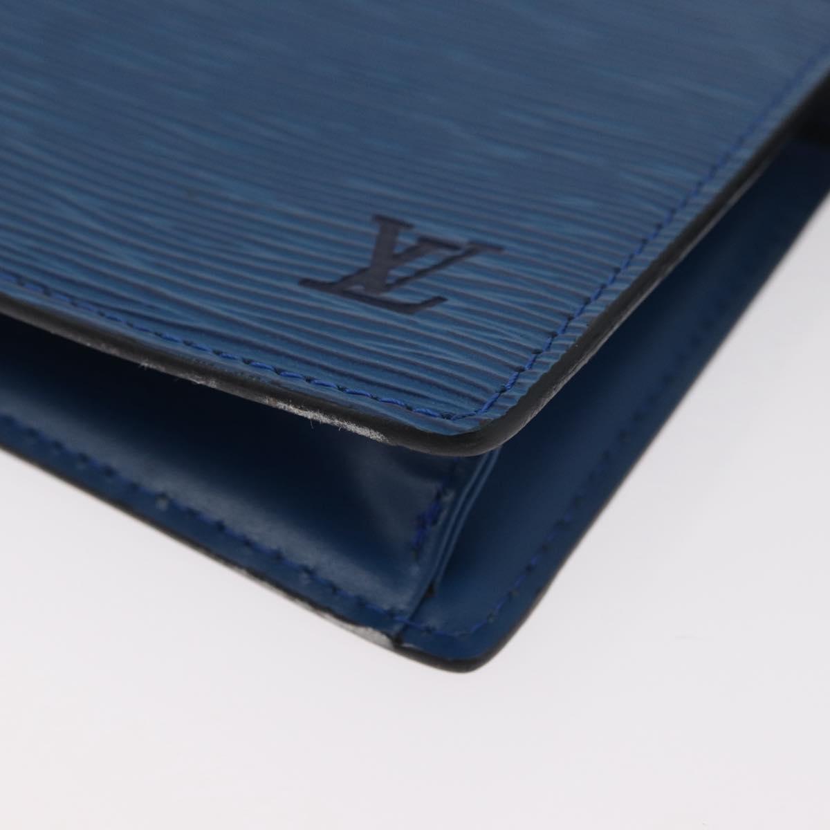 LOUIS VUITTON Epi Trousse Toilette15 Pouch Blue LV Auth 182832