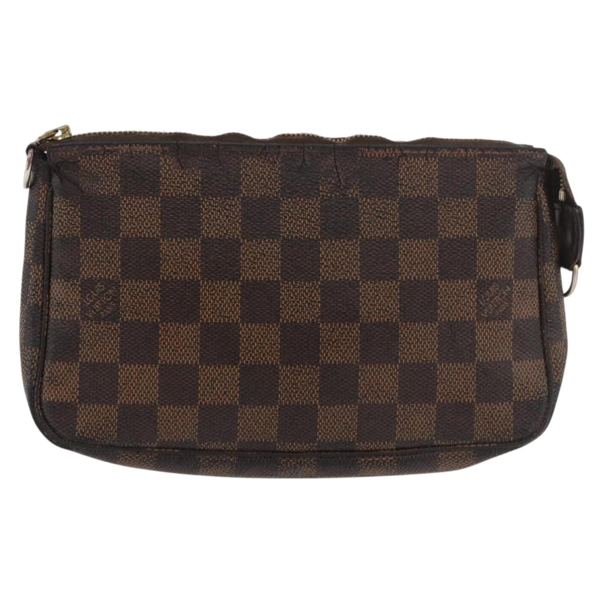 LOUIS VUITTON Damier Ebene Pochette Accessoires Pouch N41206 LV Auth 182838