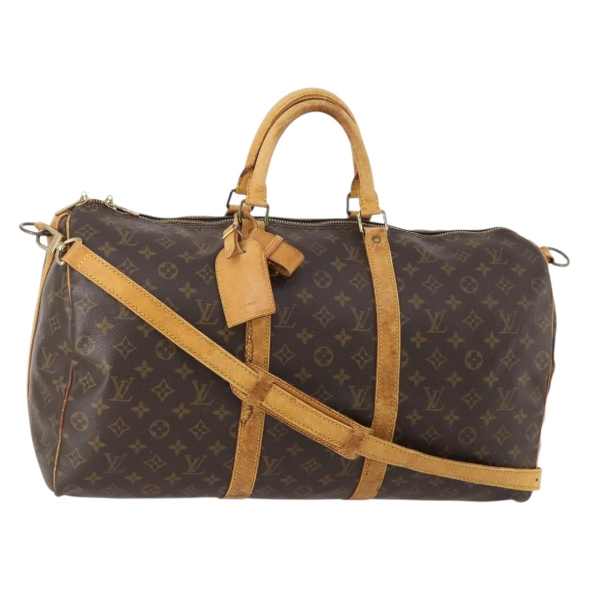 LOUIS VUITTON Monogram Keepall Bandouliere 50 Boston Bag M41416 LV Auth 182846