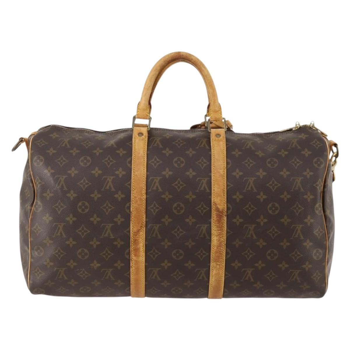 LOUIS VUITTON Monogram Keepall Bandouliere 50 Boston Bag M41416 LV Auth 182846