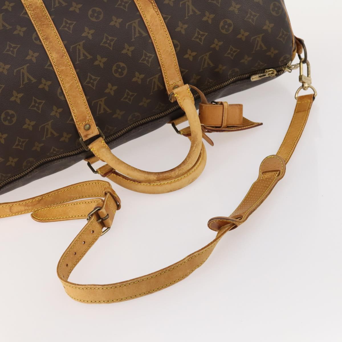 LOUIS VUITTON Monogram Keepall Bandouliere 50 Boston Bag M41416 LV Auth 182846