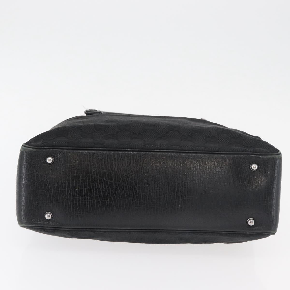 GUCCI GG Canvas Bamboo Hand Bag Black 112526 Auth 182862