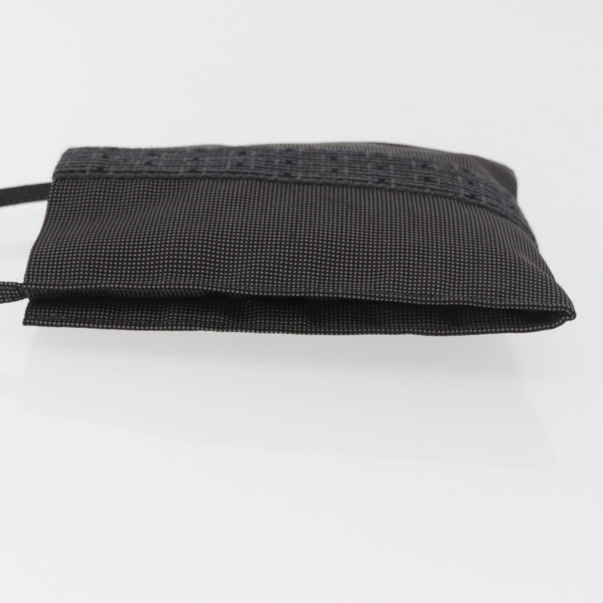 HERMES Her Line Pochette Shoulder Bag Canvas Gray Auth 182866