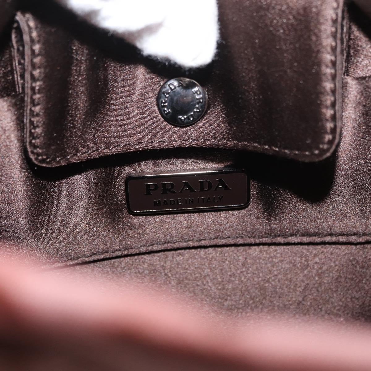 PRADA Hand Bag Nylon Pink Silver Auth 182868A