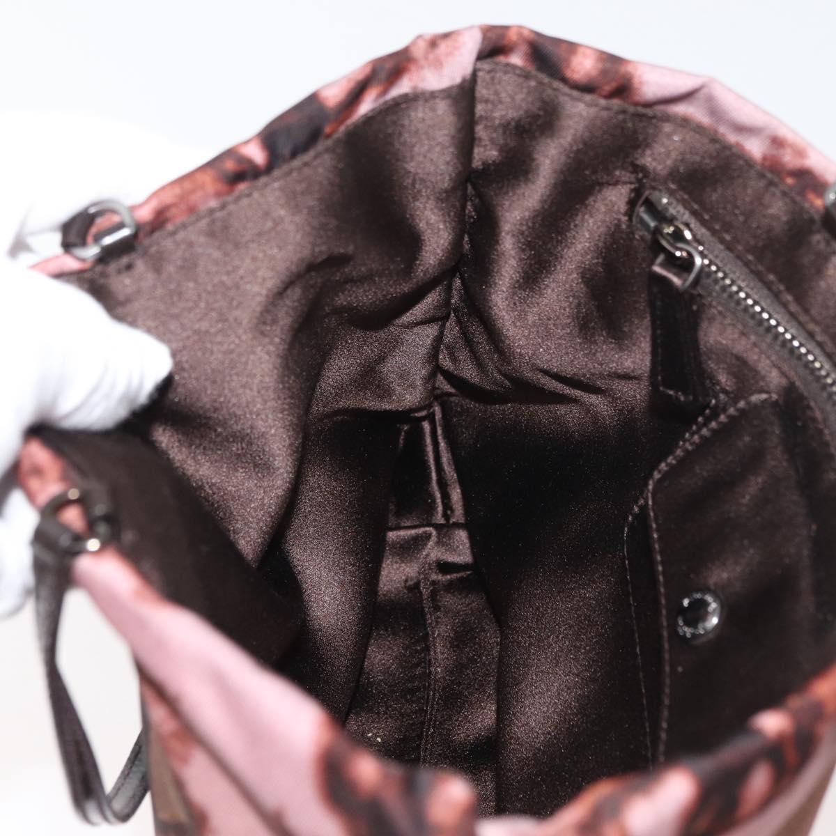 PRADA Hand Bag Nylon Pink Silver Auth 182868A