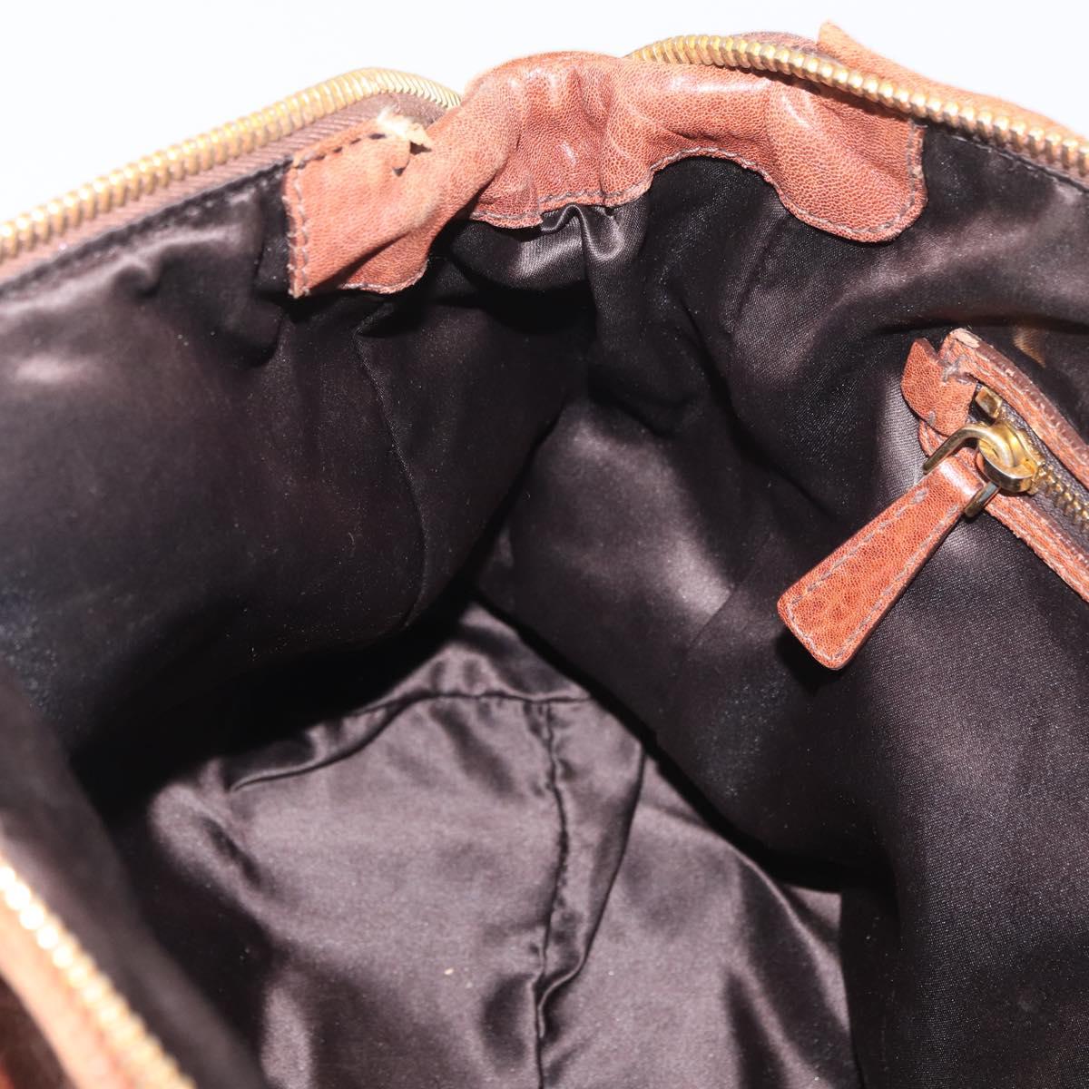 Miu Miu Hand Bag Leather Brown Gold Auth 182872A