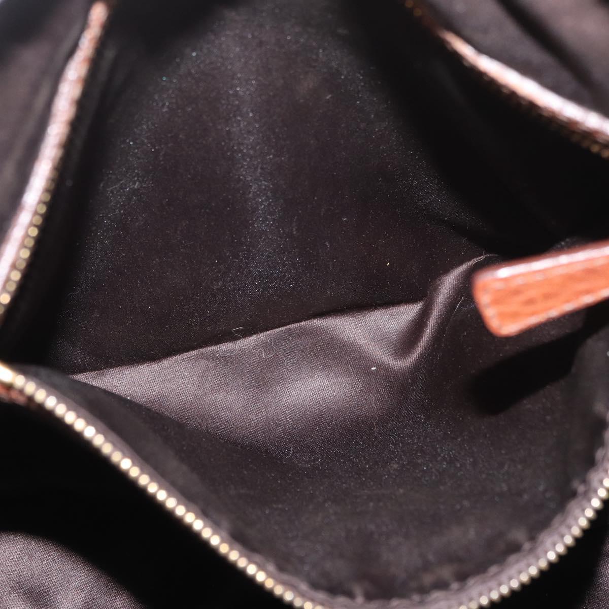 Miu Miu Hand Bag Leather Brown Gold Auth 182872A