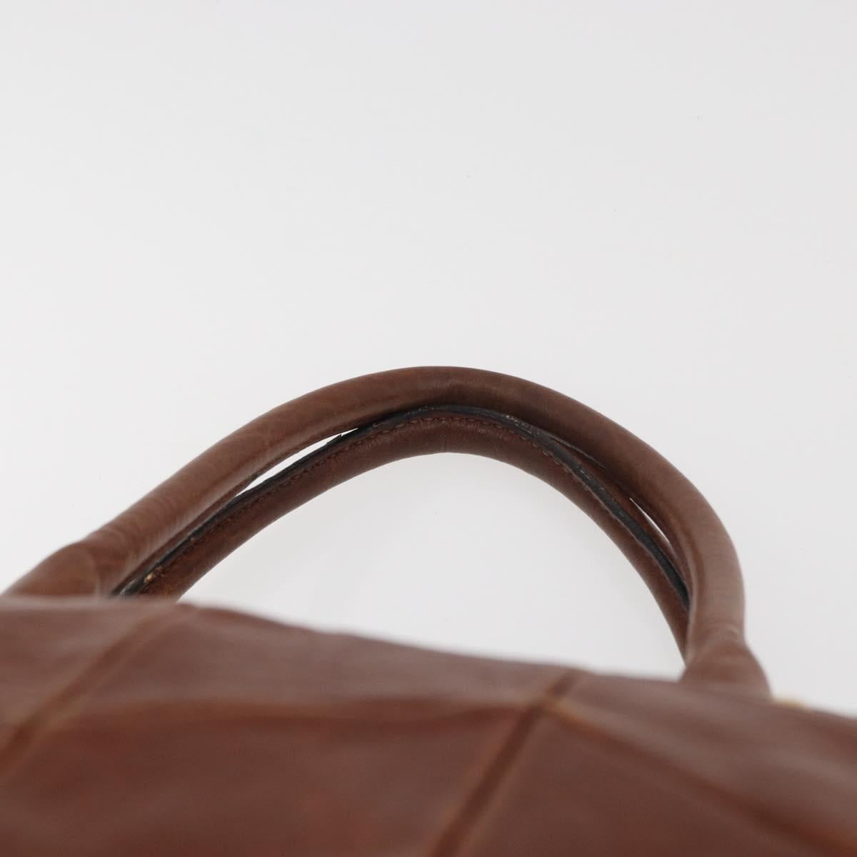 Miu Miu Hand Bag Leather Brown Gold Auth 182872A