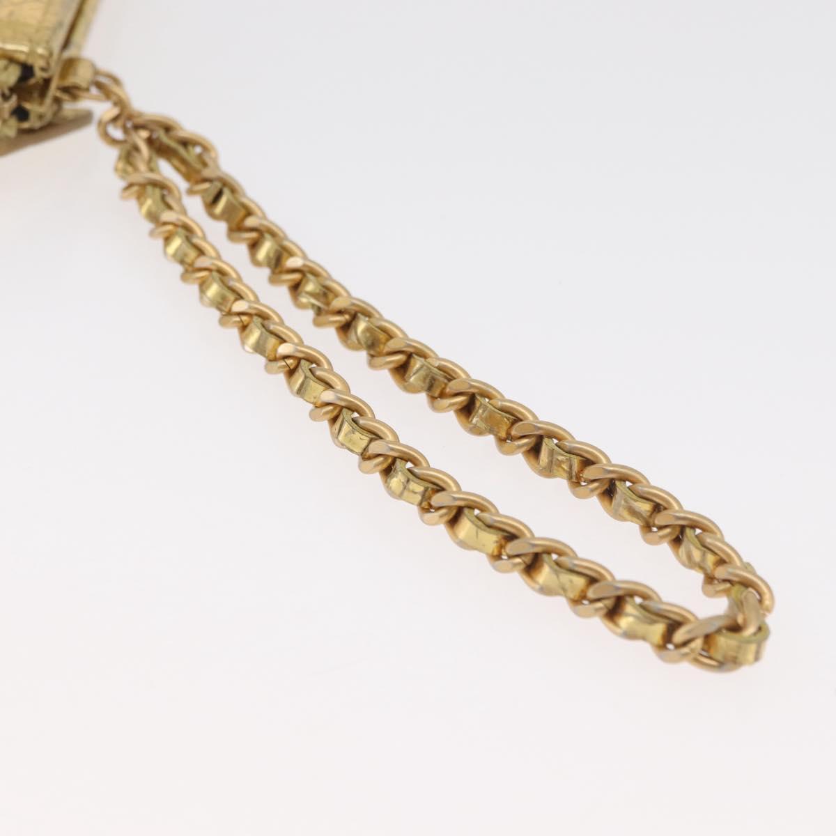 CHANEL COCO Mark Clutch Bag Calf Skin Gold CC Auth 182873SAM