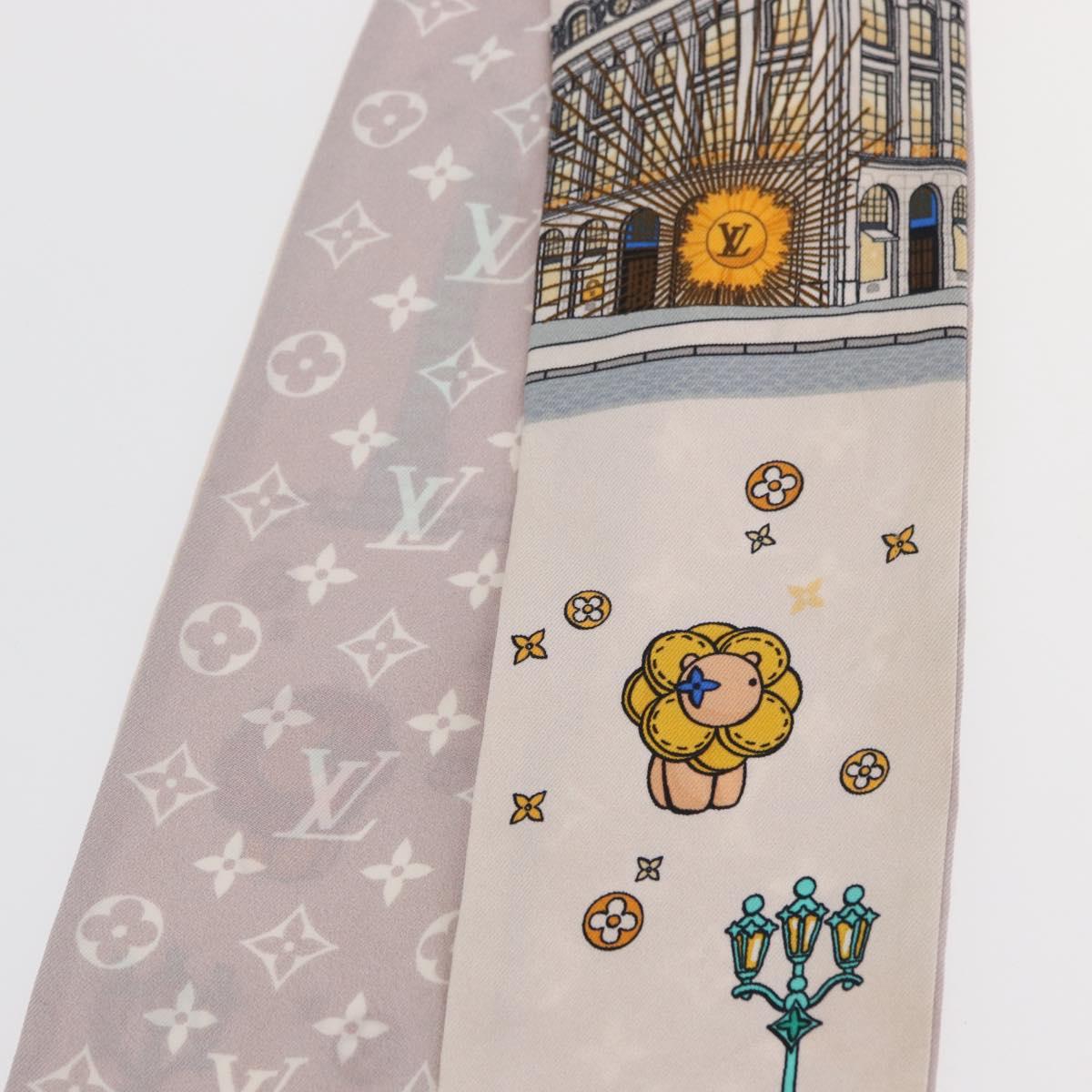 LOUIS VUITTON Monogram Vivienne Bando BB Scarf Silk Pink M77933 LV Auth 182876A