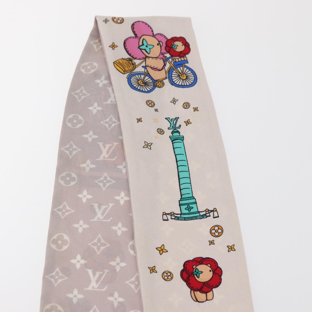 LOUIS VUITTON Monogram Vivienne Bando BB Scarf Silk Pink M77933 LV Auth 182876A