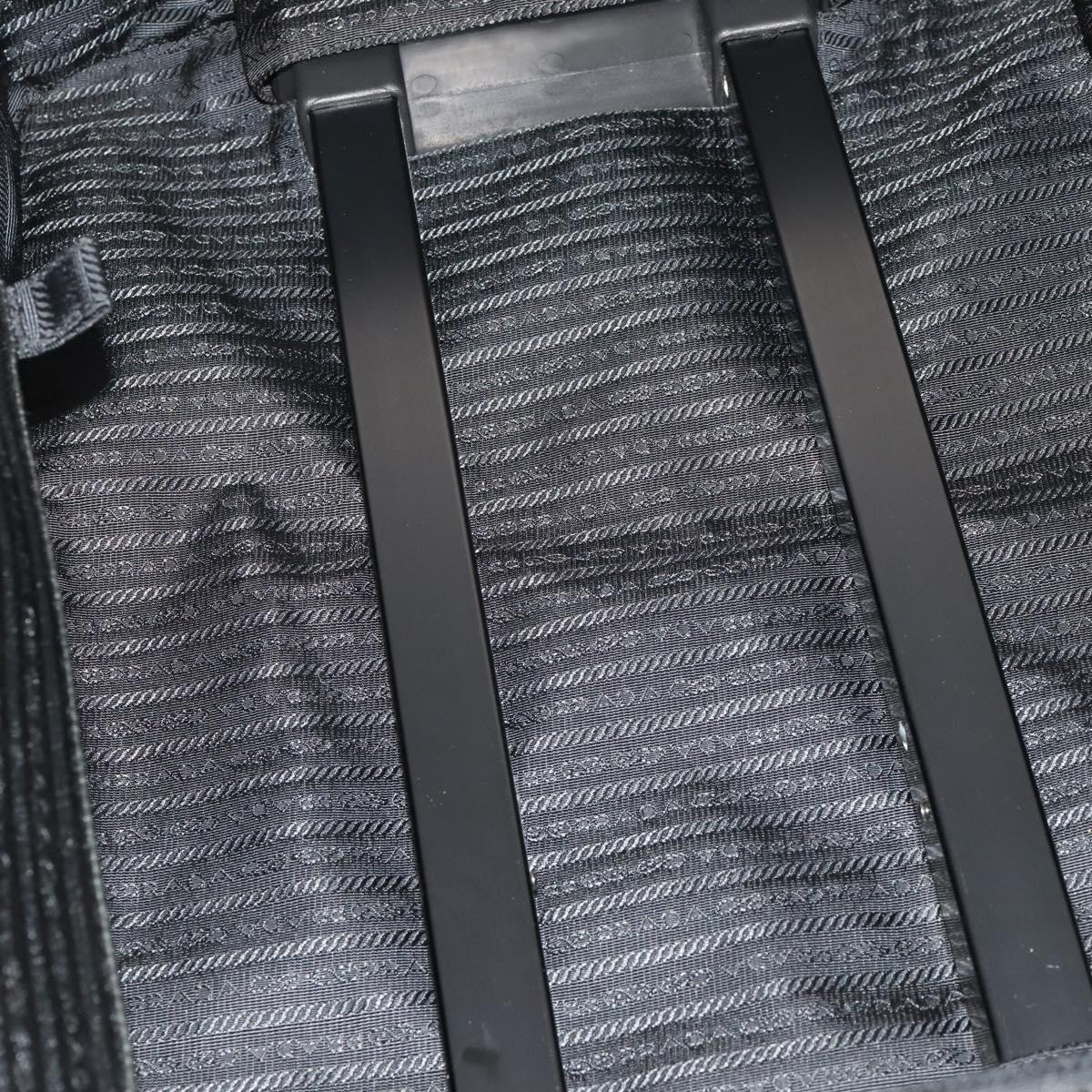 PRADA Carry Case Trunk Nylon Black Silver Auth 182881