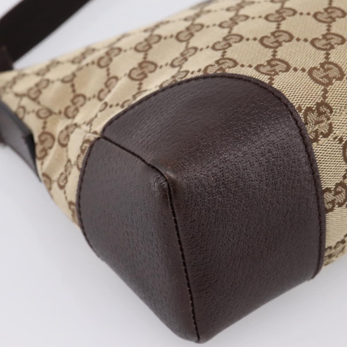 GUCCI GG Canvas Shoulder Bag Brown Silver 114273 Auth 182886A
