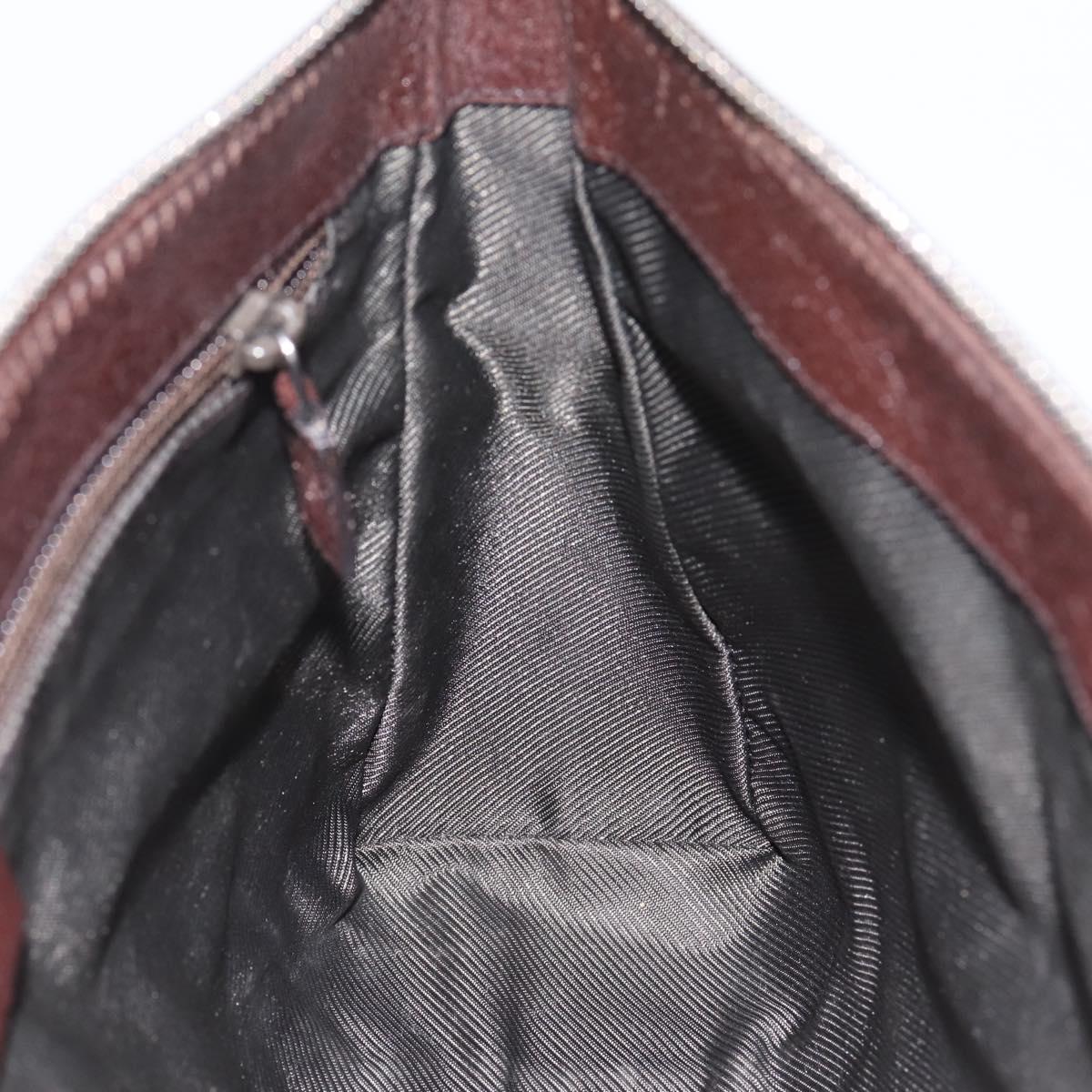 GUCCI GG Canvas Shoulder Bag Brown Silver 114273 Auth 182886A