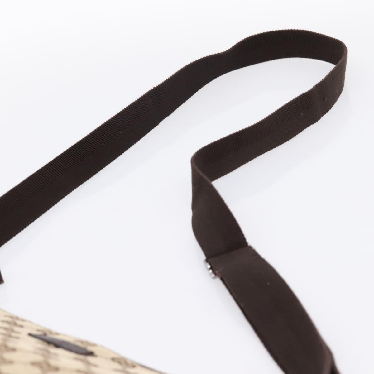 GUCCI GG Canvas Shoulder Bag Brown Silver 114273 Auth 182886A