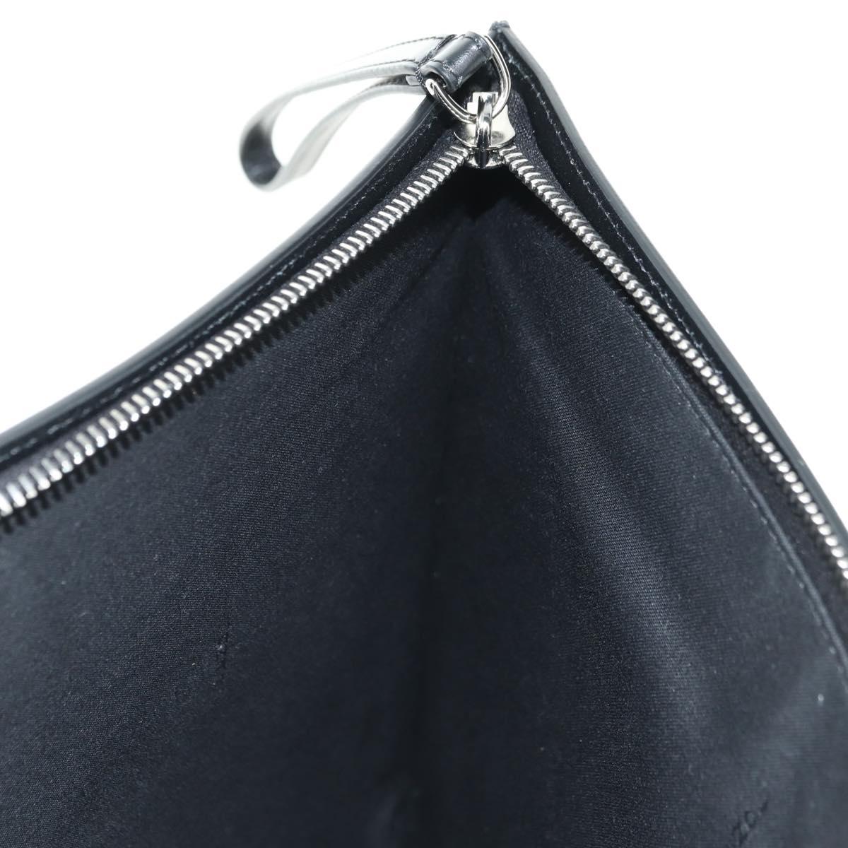 FENDI Zucca Canvas Clutch Bag Black Brown Auth 182892M