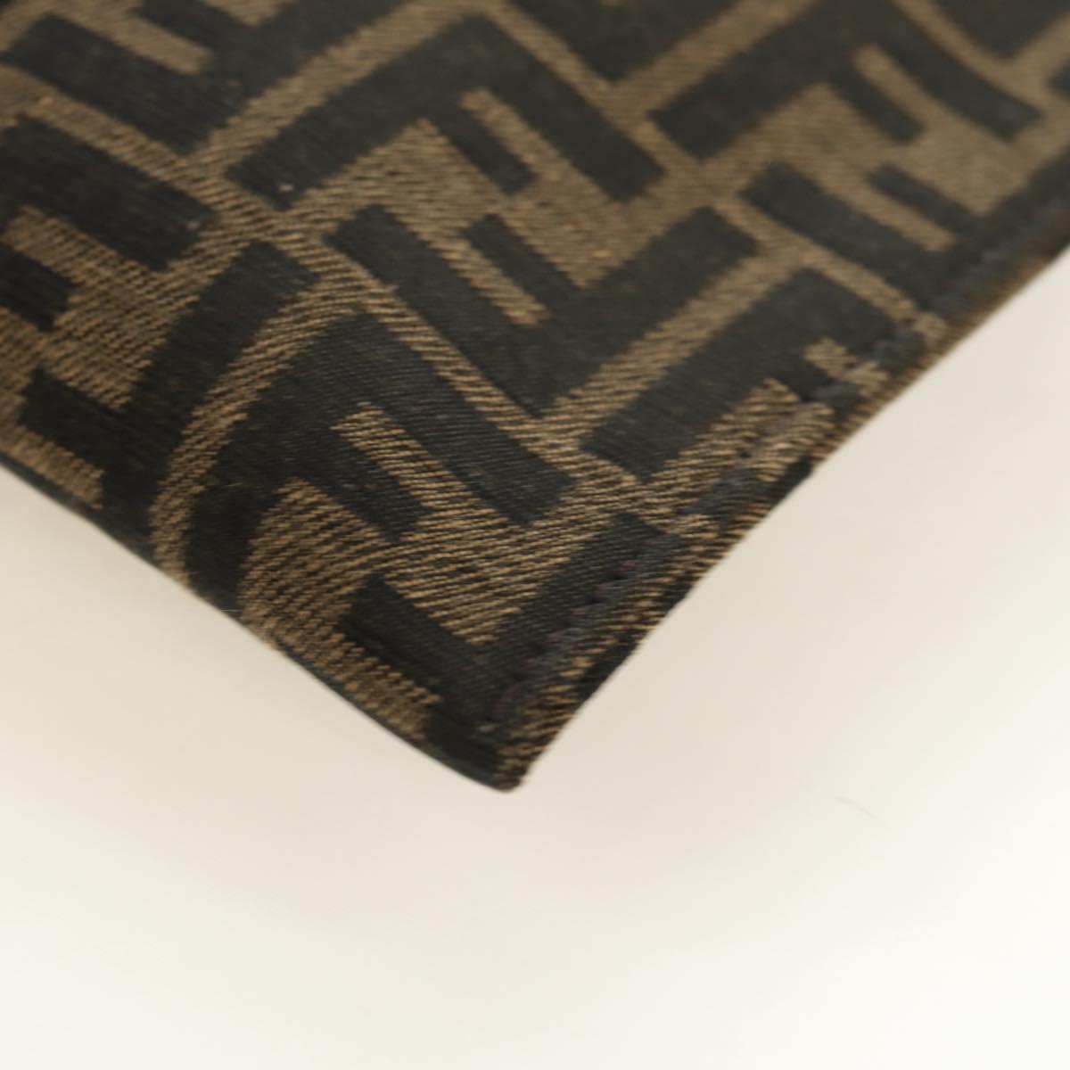 FENDI Zucca Canvas Clutch Bag Black Brown Auth 182892M