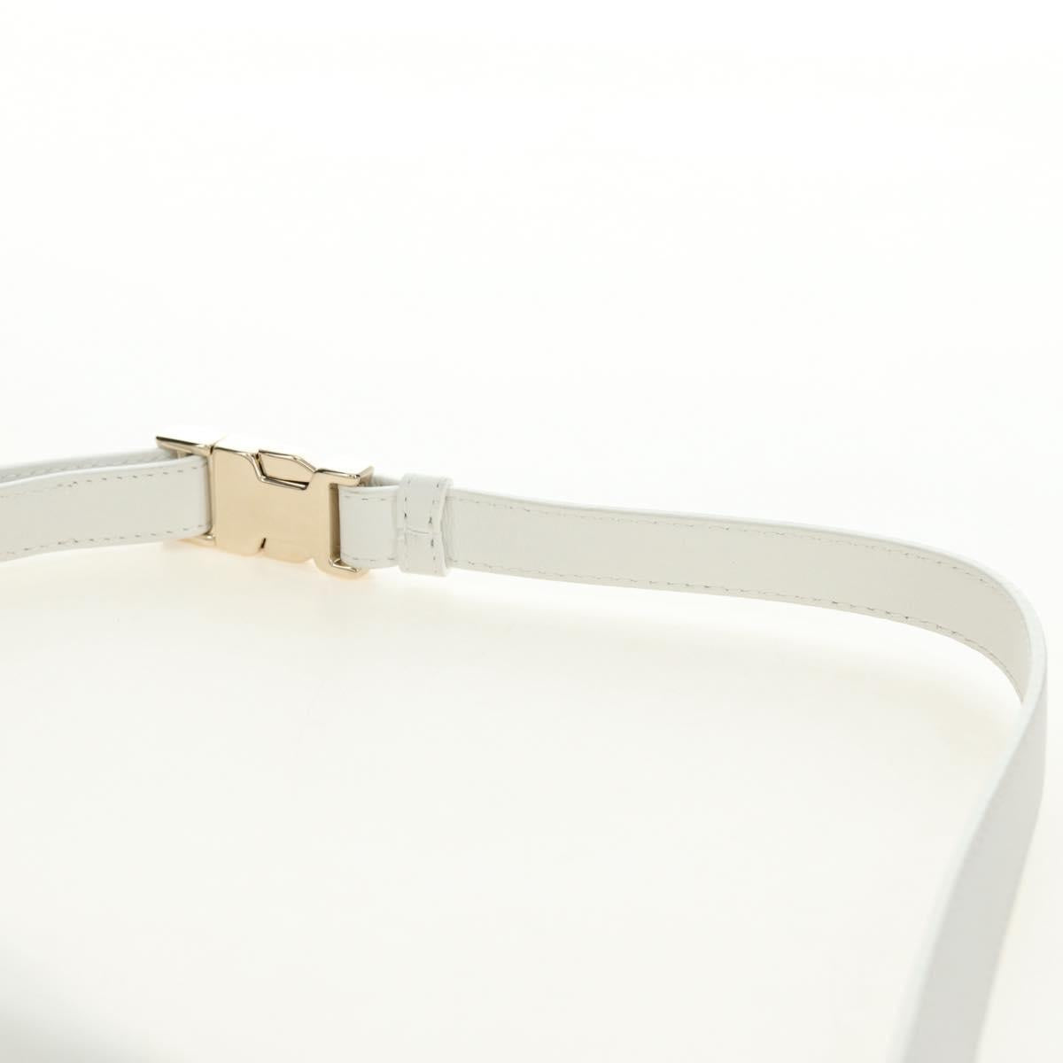 Christian Dior Canage Vibe Shoulder Bag Lamb Skin 2way White Gold Auth 182900SM