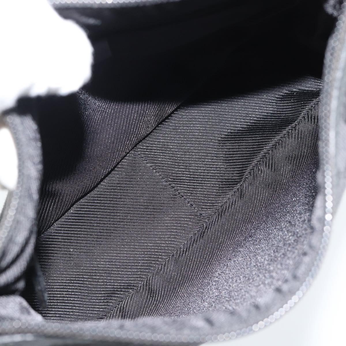 GUCCI GG Canvas Shoulder Bag Black Gold Auth 182901A