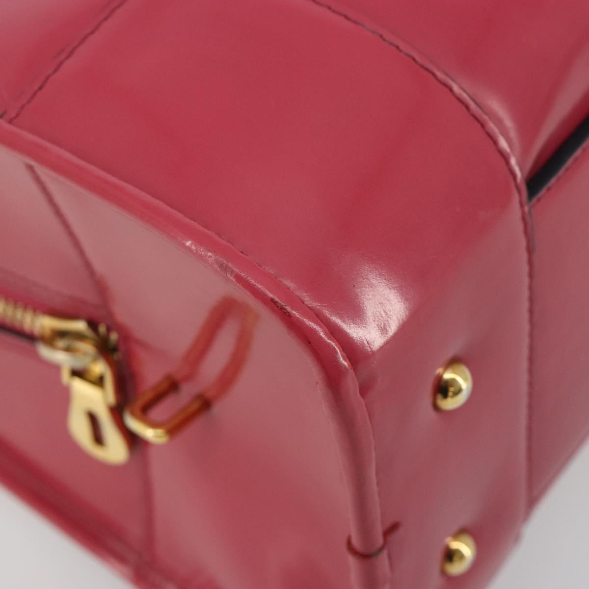 LOEWE Amazona 36 Hand Bag Patent leather Gold Pink Auth 182902A
