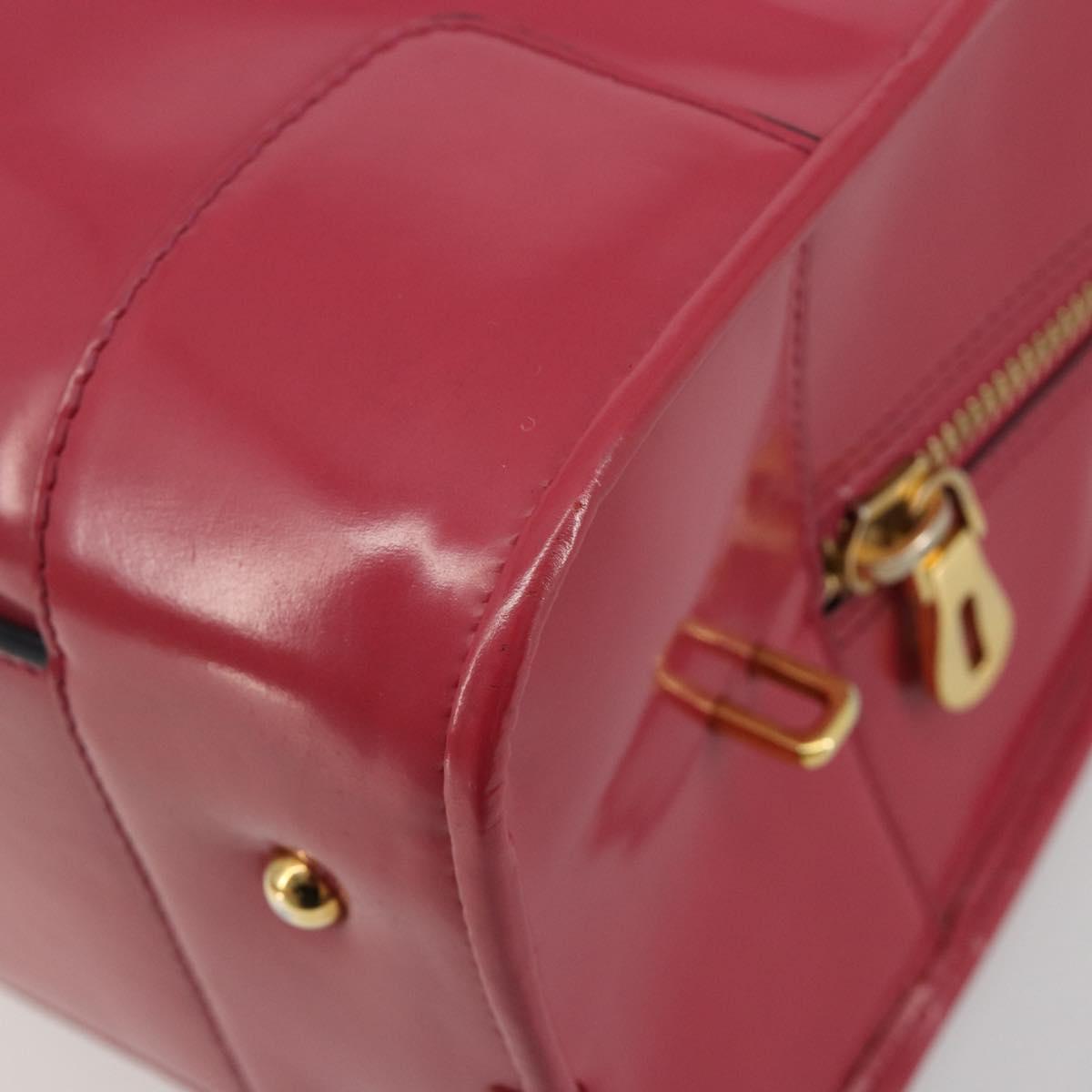 LOEWE Amazona 36 Hand Bag Patent leather Gold Pink Auth 182902A