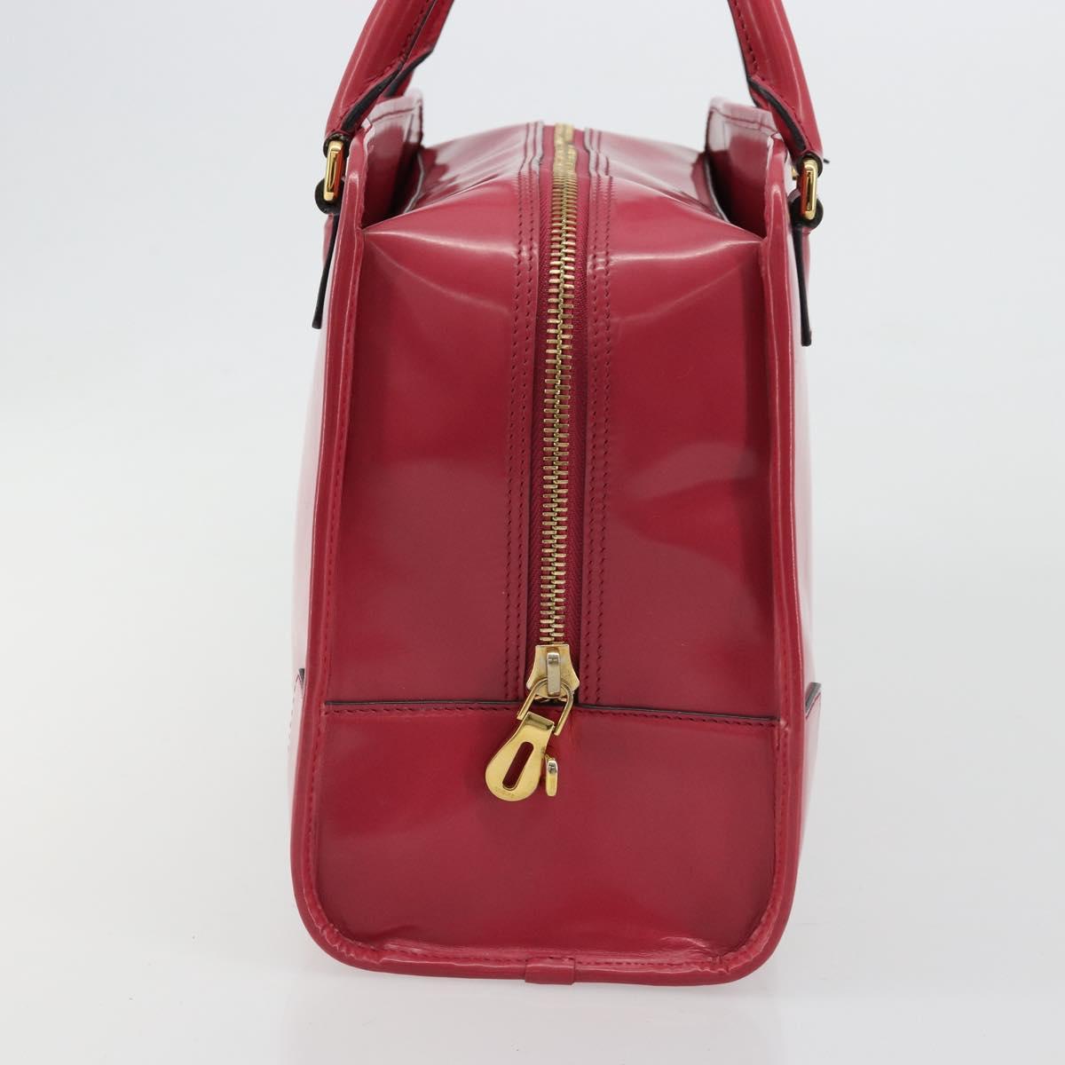 LOEWE Amazona 36 Hand Bag Patent leather Gold Pink Auth 182902A