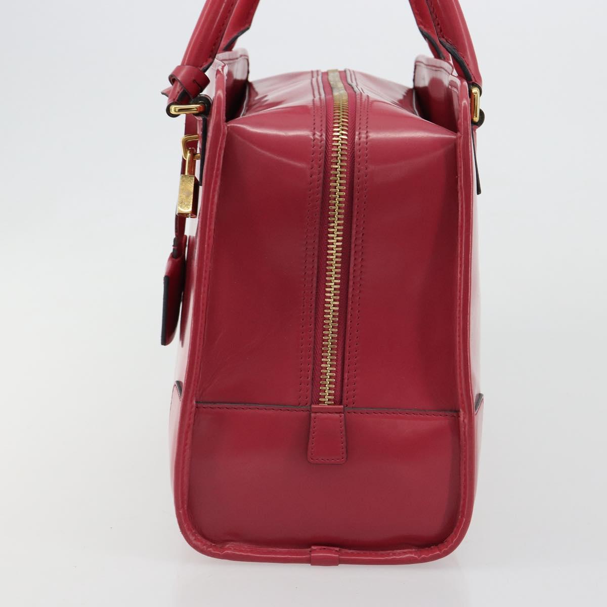 LOEWE Amazona 36 Hand Bag Patent leather Gold Pink Auth 182902A