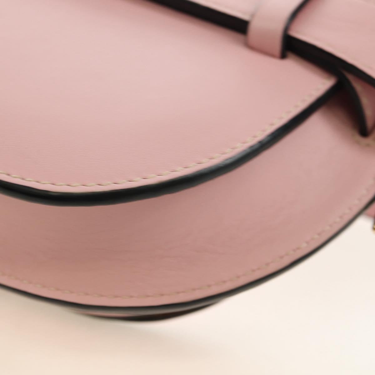 LOEWE Gate Dual Waist bag Leather Pink Gold Auth 182911M