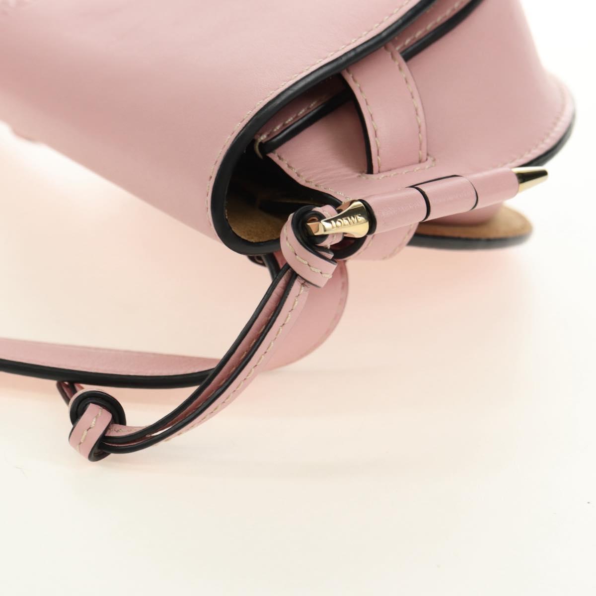 LOEWE Gate Dual Waist bag Leather Pink Gold Auth 182911M