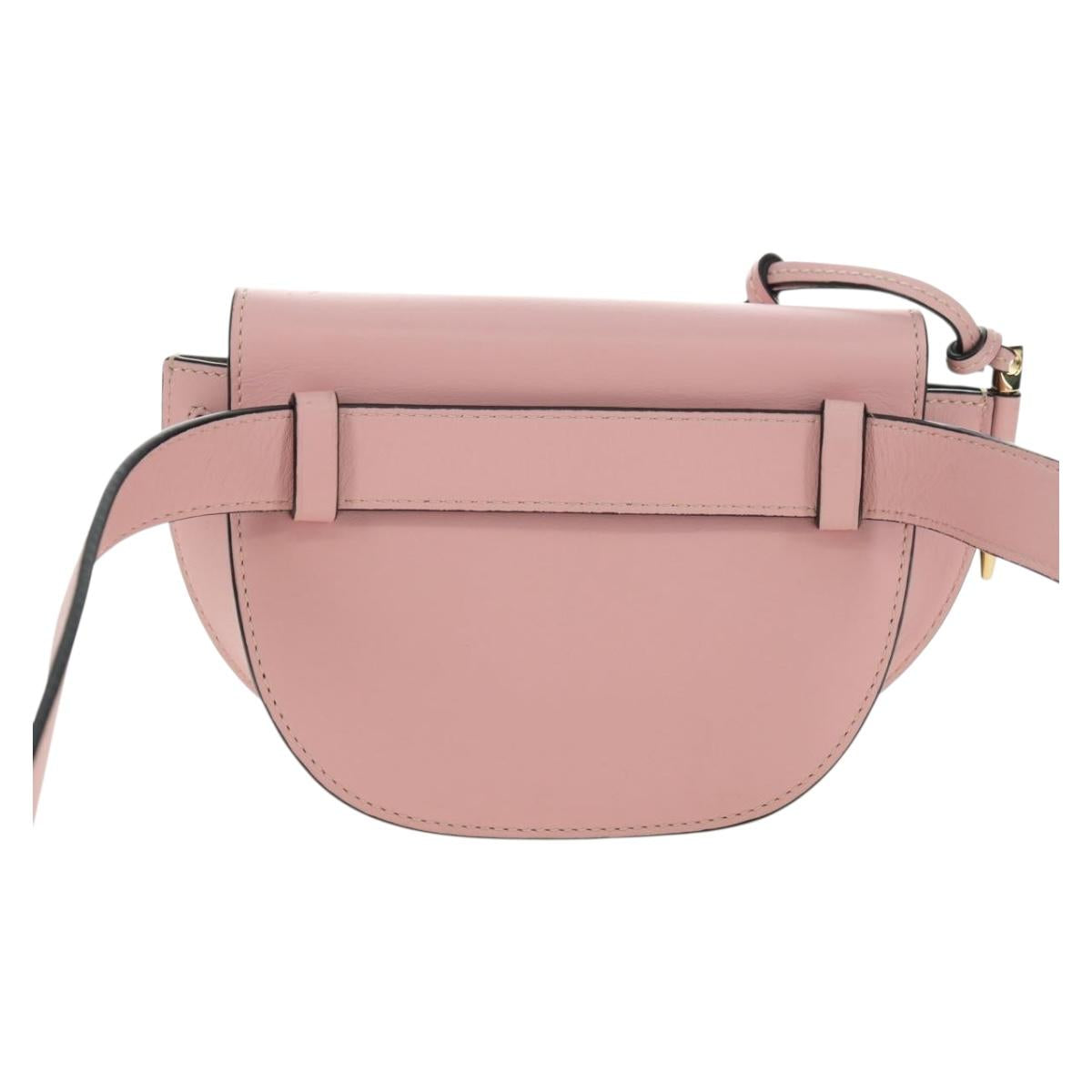 LOEWE Gate Dual Waist bag Leather Pink Gold Auth 182911M