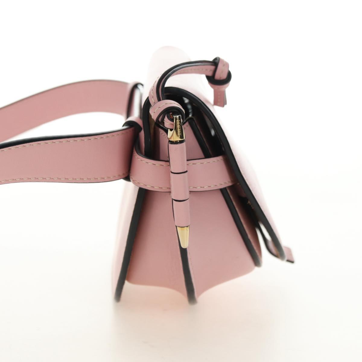LOEWE Gate Dual Waist bag Leather Pink Gold Auth 182911M