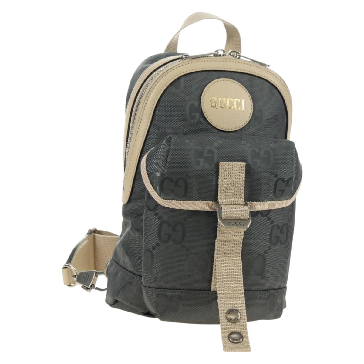 GUCCI GG Canvas Off The Grid Shoulder Bag Gray Silver 658631 Auth 182912M