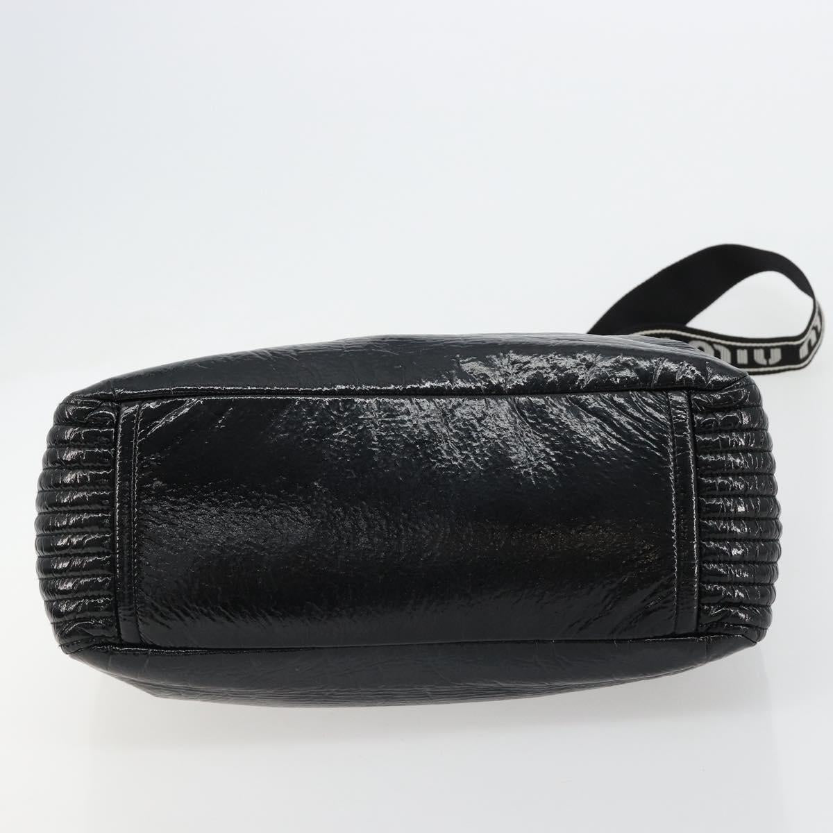 Miu Miu Hand Bag Patent leather 2way Black Silver Auth 182913M