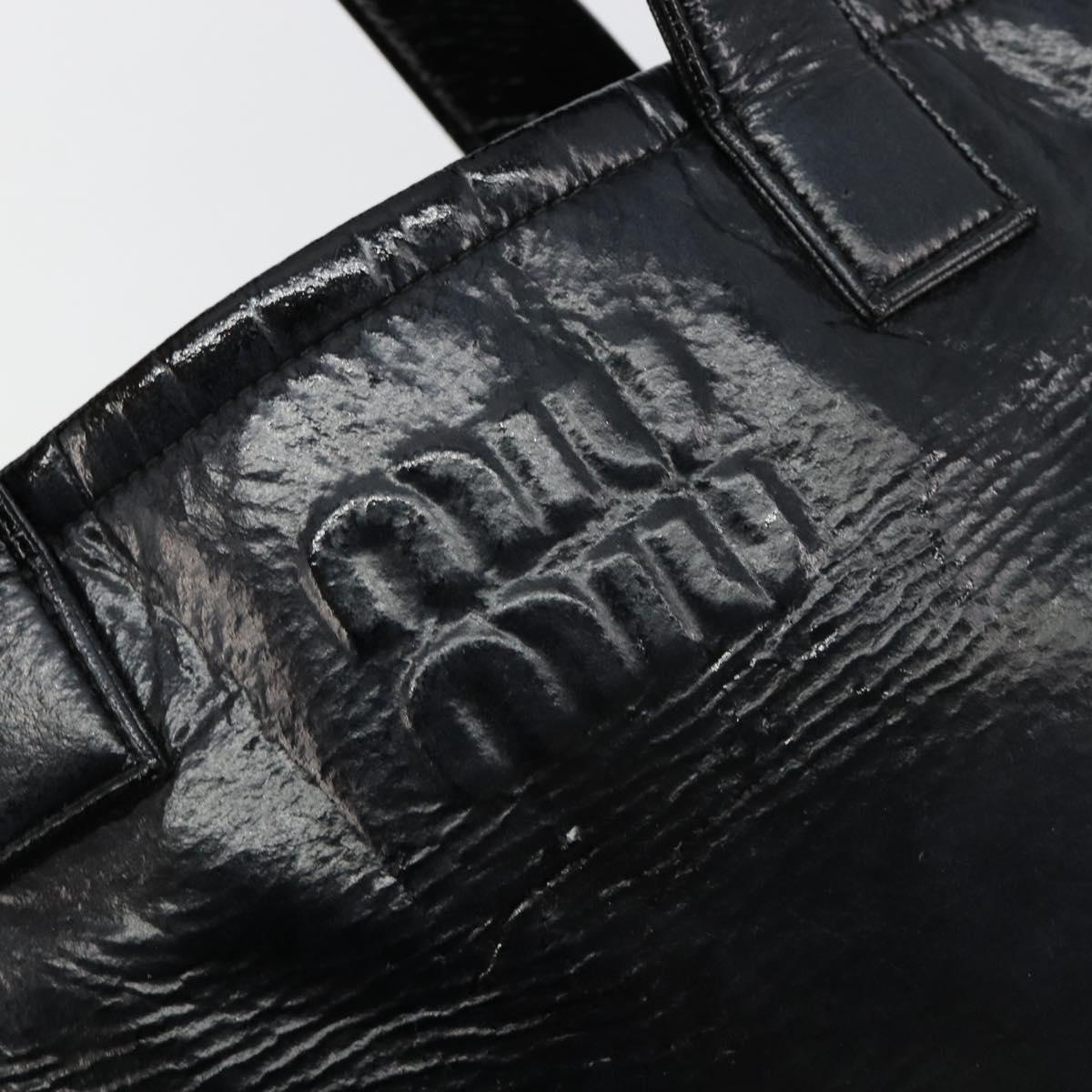 Miu Miu Hand Bag Patent leather 2way Black Silver Auth 182913M