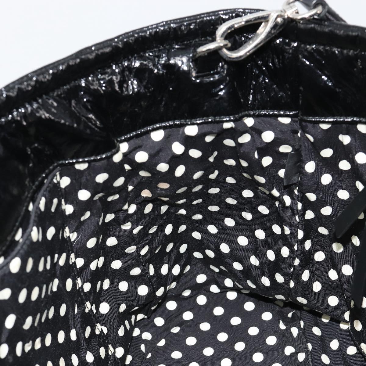 Miu Miu Hand Bag Patent leather 2way Black Silver Auth 182913M
