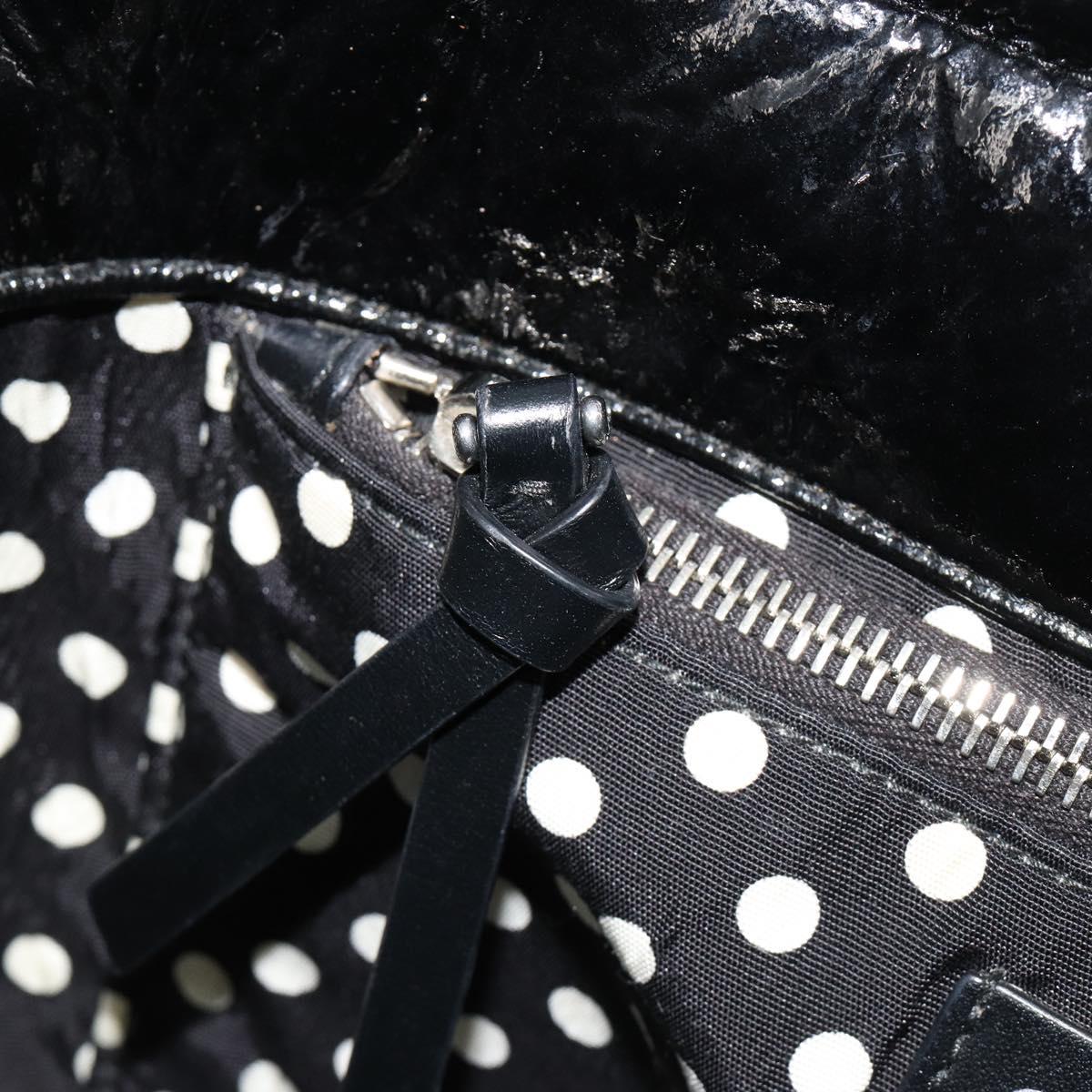 Miu Miu Hand Bag Patent leather 2way Black Silver Auth 182913M