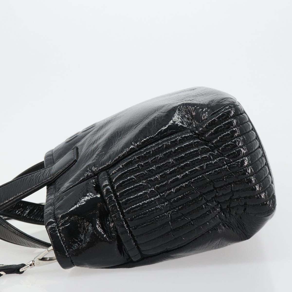 Miu Miu Hand Bag Patent leather 2way Black Silver Auth 182913M