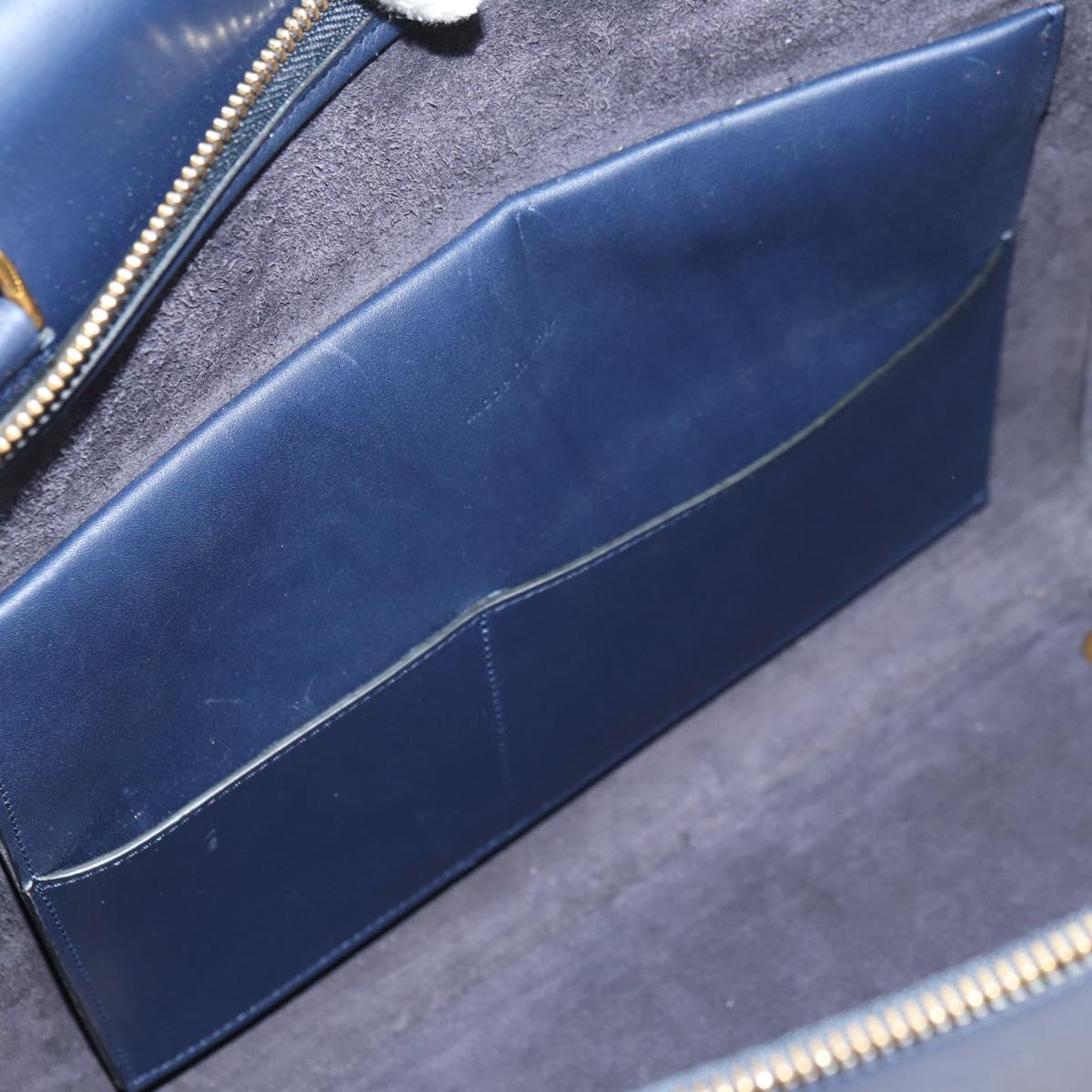 CELINE Belt bag Hand Bag Leather Navy Gold Auth 182925M