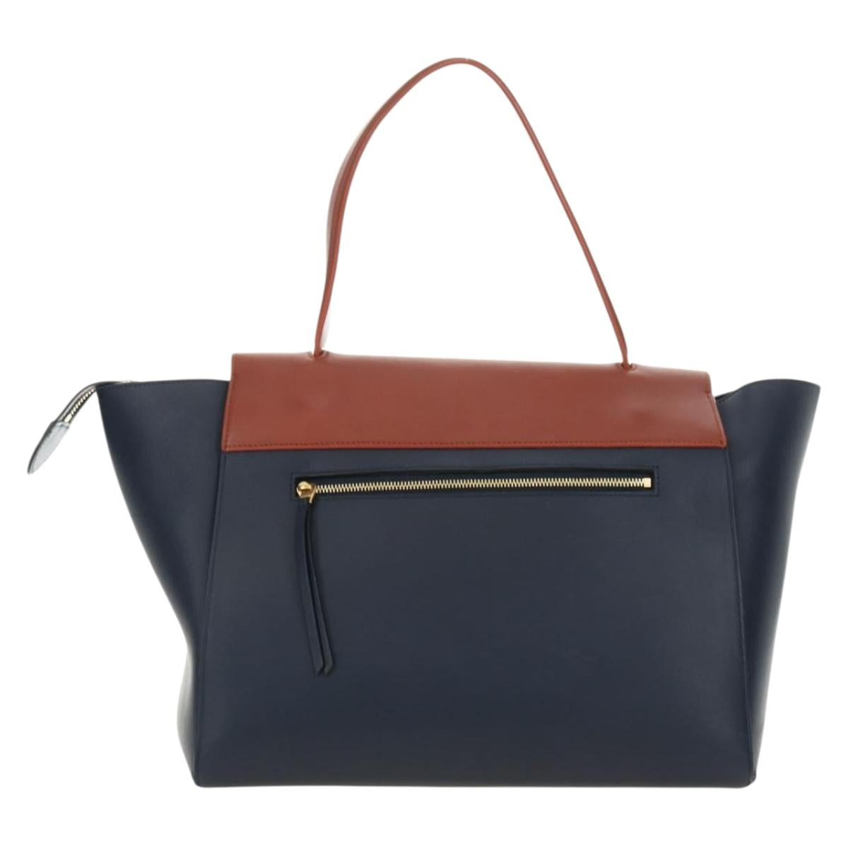 CELINE Belt bag Hand Bag Leather Navy Gold Auth 182925M