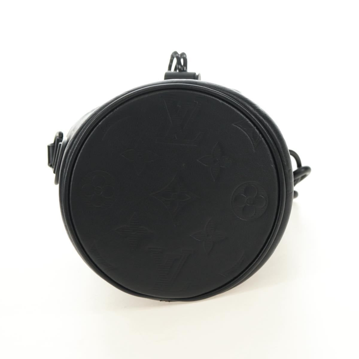 LOUIS VUITTON Monogram Shadow Chalk Nanobag Bag Black M44628 LV Auth 182934SM