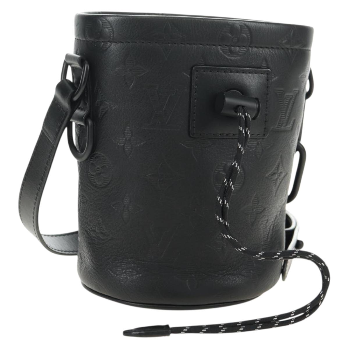 LOUIS VUITTON Monogram Shadow Chalk Nanobag Bag Black M44628 LV Auth 182934SM