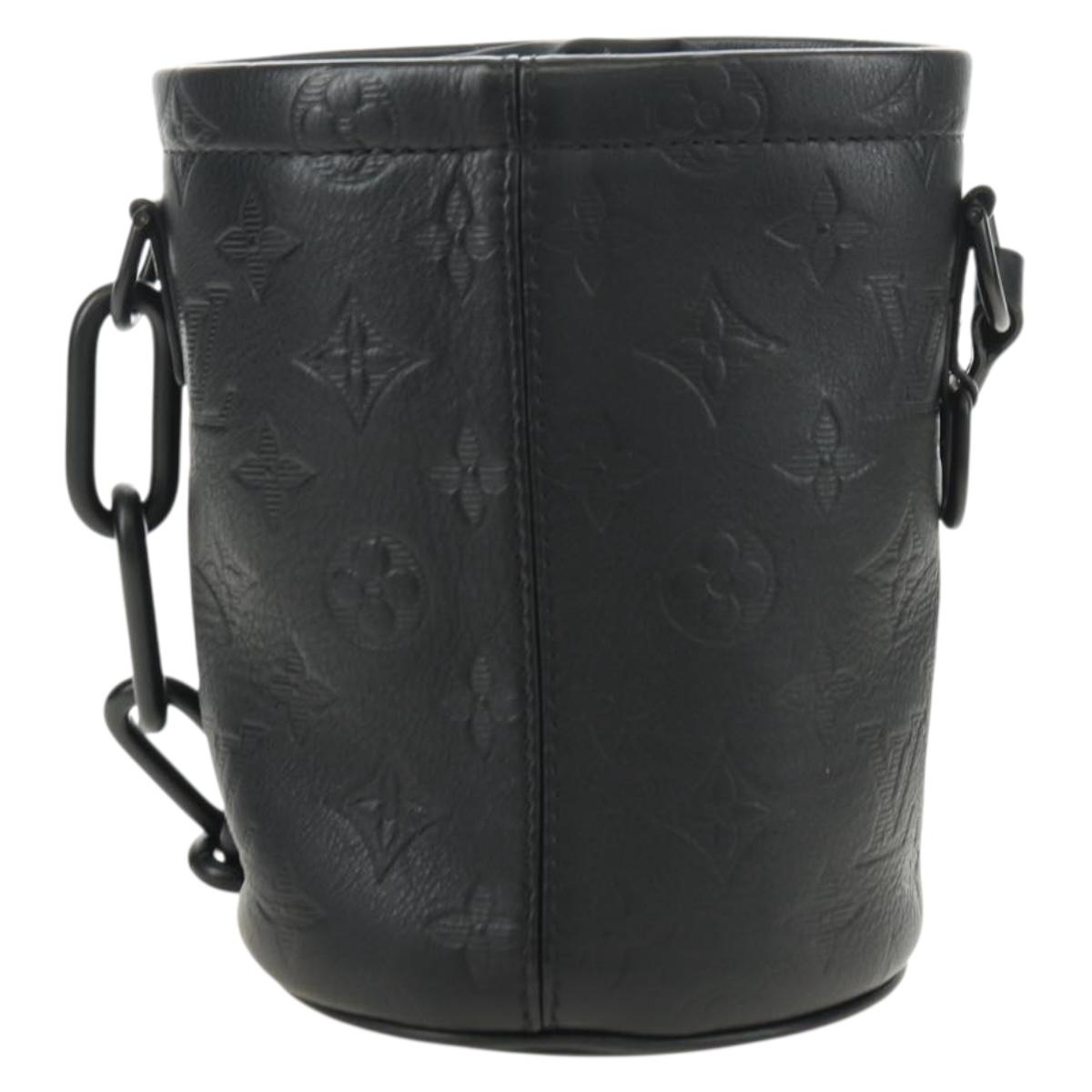 LOUIS VUITTON Monogram Shadow Chalk Nanobag Bag Black M44628 LV Auth 182934SM