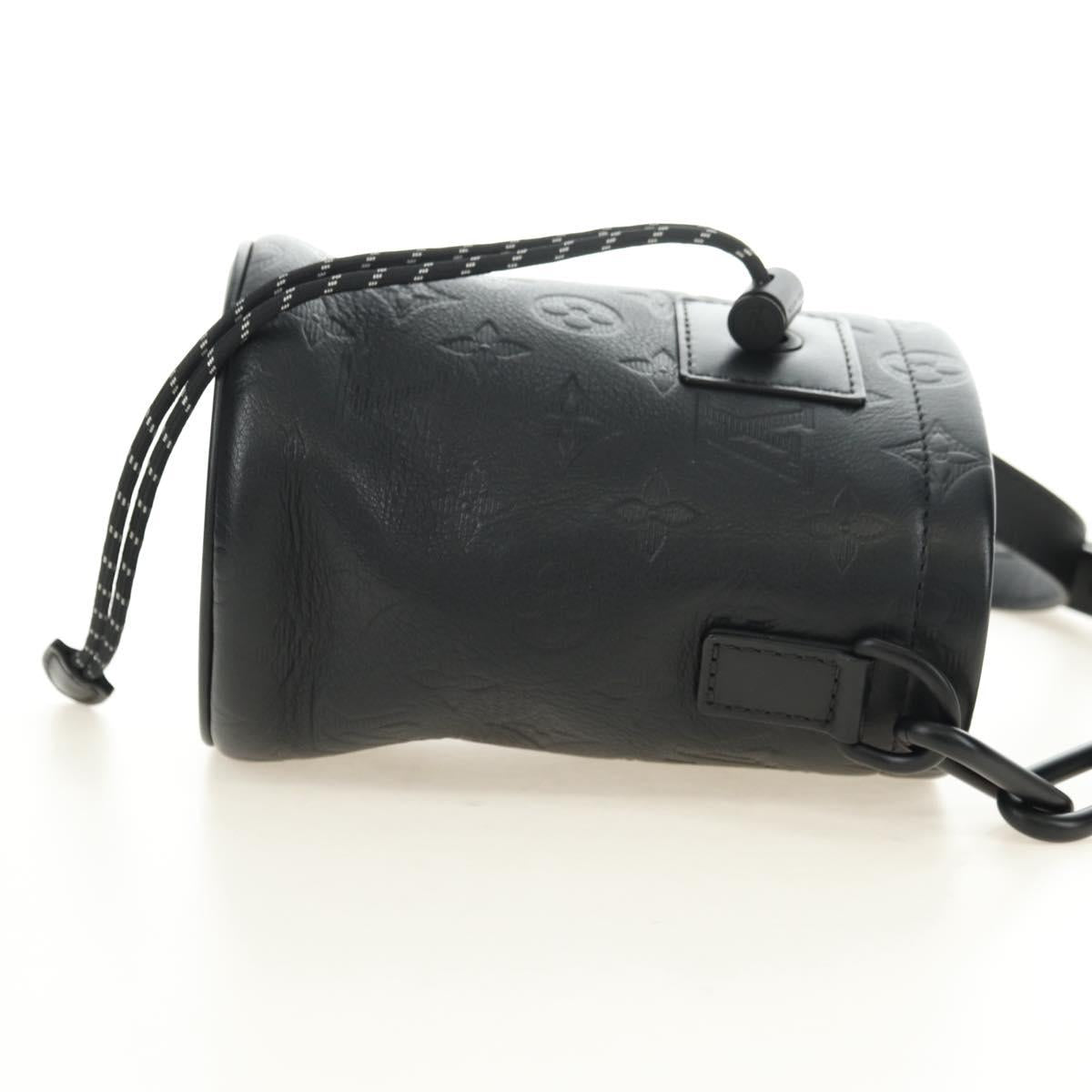 LOUIS VUITTON Monogram Shadow Chalk Nanobag Bag Black M44628 LV Auth 182934SM