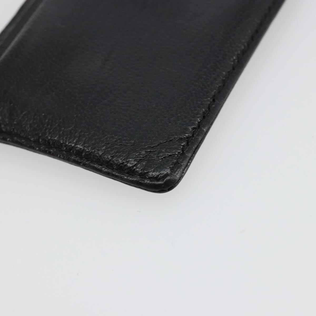 CHANEL Card Case Leather Black CC Auth 182939