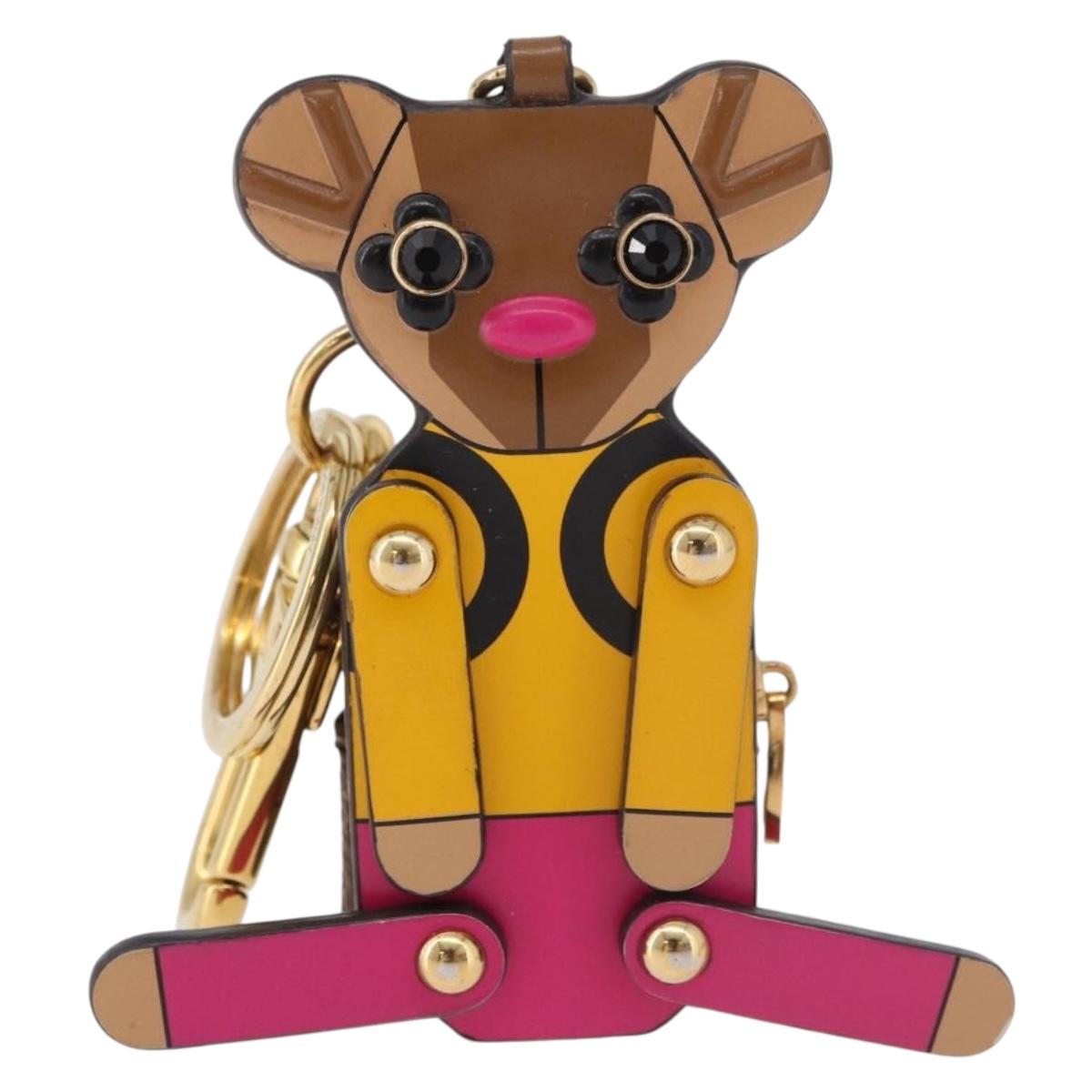 LOUIS VUITTON Monogram Porte Cles Christmas Teddy Bear Charm M63758 Auth 182940M