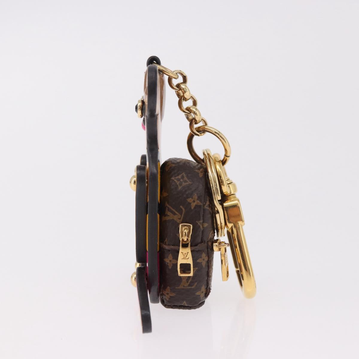 LOUIS VUITTON Monogram Porte Cles Christmas Teddy Bear Charm M63758 Auth 182940M